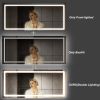 72 in. W x 32 in. H LED Large Rectangular Frameless Anti-Fog Bathroom Mirror Front & Backlit