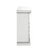 Wood And Glass Electric Fireplace With Touch Panel or Remote Controller, Silver