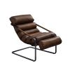 ACME Dolgren Accent Chair in Sahara Top Grain Leather & Matt Iron Finish 59948