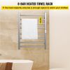 VEVOR Heated Towel Rack, 8 Bars Design, Polishing Brushed Stainless Steel Electric Towel Warmer with Built-in Timer, Wall-Mounted for Bathroom, Plug-i