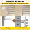 VEVOR Heated Towel Rack, 4 Bars Curved Design, Polishing Brushed Stainless Steel Electric Towel Warmer with Built-in Timer, Wall-Mounted for Bathroom,