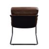 ACME Dolgren Accent Chair in Sahara Top Grain Leather & Matt Iron Finish 59948