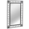 Garden Wall Mirror Rectangular 23.6"x43.3" Black