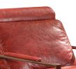 Metal Frame Leather Upholstered Accent Chair in Red