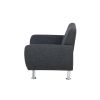 Black Grey Linen Living Room Sofa Set