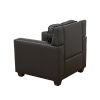 Black Faux Living Room Sofa Set