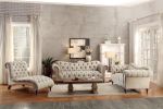Luxurious Style Traditional Design 1pc Chaise Lounge Brown Textured Fabric Upholstered Button-Tufted Foam Padded Seating