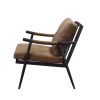 ACME Anzan Accent Chair in Berham Chestnut Top Grain Leather & Matt Iron Finish 59949