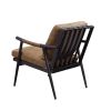 ACME Anzan Accent Chair in Berham Chestnut Top Grain Leather & Matt Iron Finish 59949