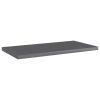 Bookshelf Boards 4 pcs High Gloss Gray 15.7"x7.9"x0.6" Engineered Wood