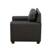 Black Faux Living Room Sofa Set