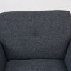 Black Grey Linen Living Room Sofa Set