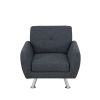 Black Grey Linen Living Room Sofa Set