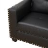 Black Faux Living Room Sofa Set