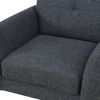 Black Grey Linen Living Room Sofa Set