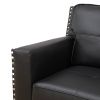 Black Faux Living Room Sofa Set