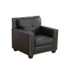 Black Faux Living Room Sofa Set
