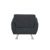 Black Grey Linen Living Room Sofa Set