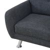 Black Grey Linen Living Room Sofa Set