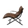 ACME Zulgaz Accent Chair in Cocoa Top Grain Leather & Matt Iron Finish 59951