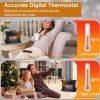 Electric Fireplace Heater 800W Artificial Flame Stove Heater with Accurate Digital Thermostat Timer Setting Remote Control Overheating Protection For