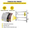 VEVOR Heated Towel Rack, 4 Bars Curved Design, Polishing Brushed Stainless Steel Electric Towel Warmer with Built-in Timer, Wall-Mounted for Bathroom,