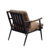 ACME Anzan Accent Chair in Berham Chestnut Top Grain Leather & Matt Iron Finish 59949