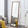 Third generation, solid wood frame full body mirror with deep wood grain color, large floor standing mirror, dressing mirror, decorative mirror, suita