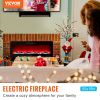 VEVOR Electric Fireplace, 50-inch Recessed and Wall Mounted, Fit for 2 x 4 and 2 x 6 Stud, Adjustable Flame Colors and Speed with Remote Control & Tim