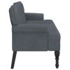 Bench with Backrest Dark Gray 47"x25.4"x29.5" Velvet