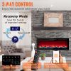 VEVOR Electric Fireplace, 50-inch Recessed and Wall Mounted, Fit for 2 x 4 and 2 x 6 Stud, Adjustable Flame Colors and Speed with Remote Control & Tim
