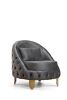 Vanessa Chair Livingroom Set in Grey and Gold with Fabric button-tufted velvet upholstery Finish