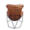ACME Thurshan Accent Chair in Aperol Top Grain Leather & Black Finish 59945
