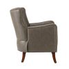 Adam Vegan Leather Armchair-GREY