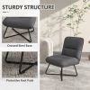HOMCOM Armless Accent Chair, Upholstered Slipper Chair for Living Room with Crossed Steel Legs, Dark Gray