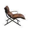 ACME Zulgaz Accent Chair in Cocoa Top Grain Leather & Matt Iron Finish 59951