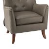 Adam Vegan Leather Armchair-GREY