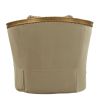 41 Inch Modern Fabric Curved Accent Chair, 2 Accent Pillows, Gold, Beige