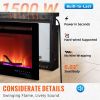 VEVOR Electric Fireplace, 50-inch Recessed and Wall Mounted, Fit for 2 x 4 and 2 x 6 Stud, Adjustable Flame Colors and Speed with Remote Control & Tim