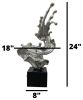 Braker Wave Resin Sculpture - Tabletop Decor, Chrome - Size 21" x 18" x 8"