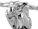Saluting Man Resin Sculpture, Large, Chrome, Large - Size 19" x 37" x 14"
