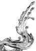 Braker Wave Resin Sculpture - Tabletop Decor, Chrome - Size 21" x 18" x 8"