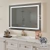 40 in. W x 44 in. Customized H LED Rectangular Frameless Anti-Fog Bathroom Mirror Front & Backlit