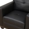 Black Faux Living Room Sofa Set