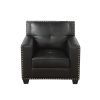 Black Faux Living Room Sofa Set