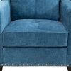 Blue Linen Living Room Sofa Set