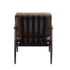 ACME Anzan Accent Chair in Berham Chestnut Top Grain Leather & Matt Iron Finish 59949