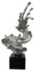 Braker Wave Resin Sculpture - Tabletop Decor, Chrome - Size 21" x 18" x 8"