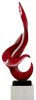 Flame Floor Sculpture With White Stand, 44" Tall, Red/White
