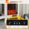 HOMCOM 23" Electric Fireplace Heater, Fire Place Stove with Realistic LED Flames and Logs and Overheating Protection, 750W/1500W, White